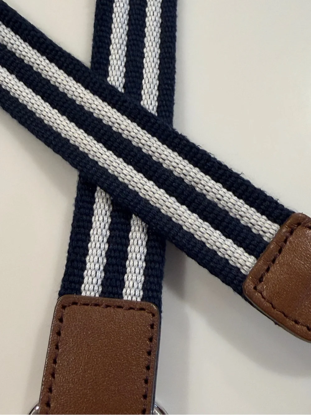 Janie and Jack Navy and White Striped Elastic Belt